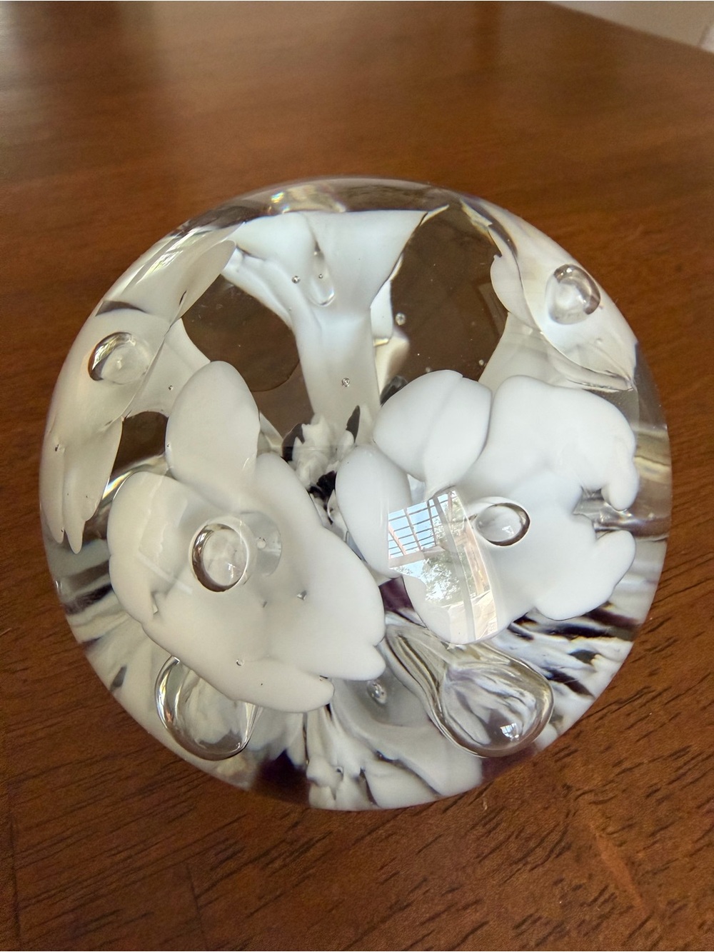 Vintage Gibson art glass floral paper weight.